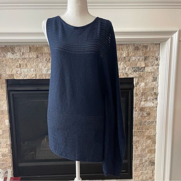 NWOT White House Black Market Asymmetric Drape Sleeve Shimmer Sweater Medium - Picture 2 of 3